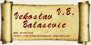 Vekoslav Balašević vizit kartica